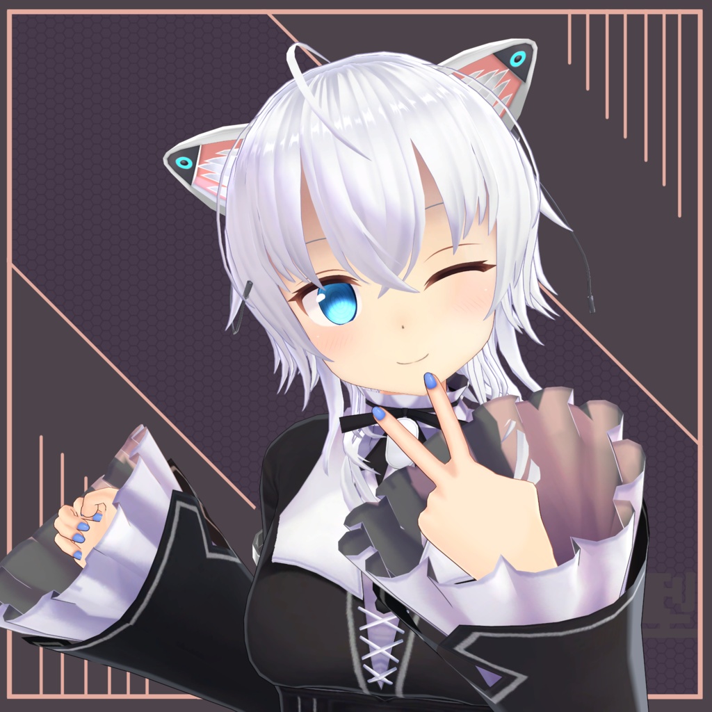 汎用髪型「クールな狼っ子の髪型」