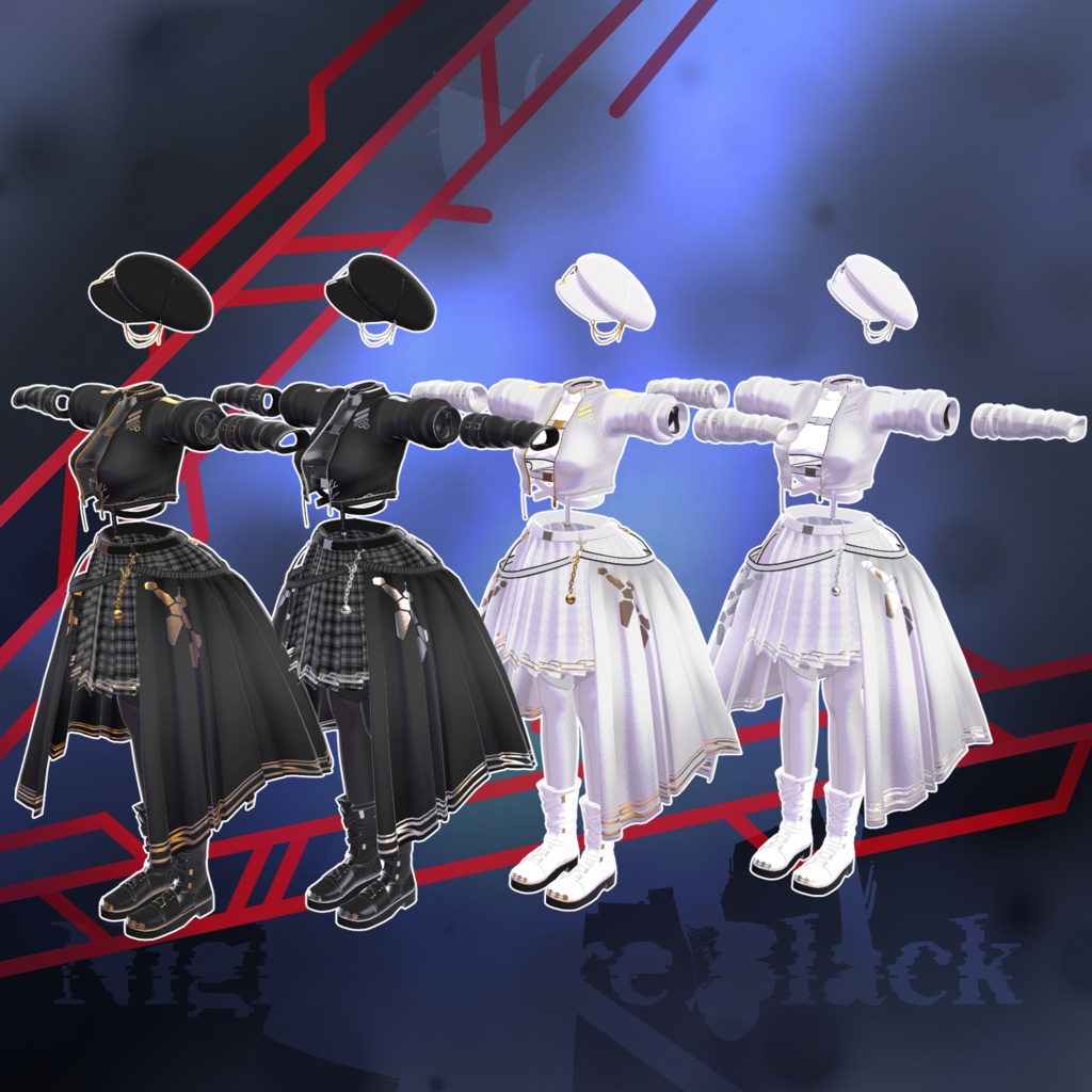 MA対応衣装「Nightmare Black」多数アバター対応衣装