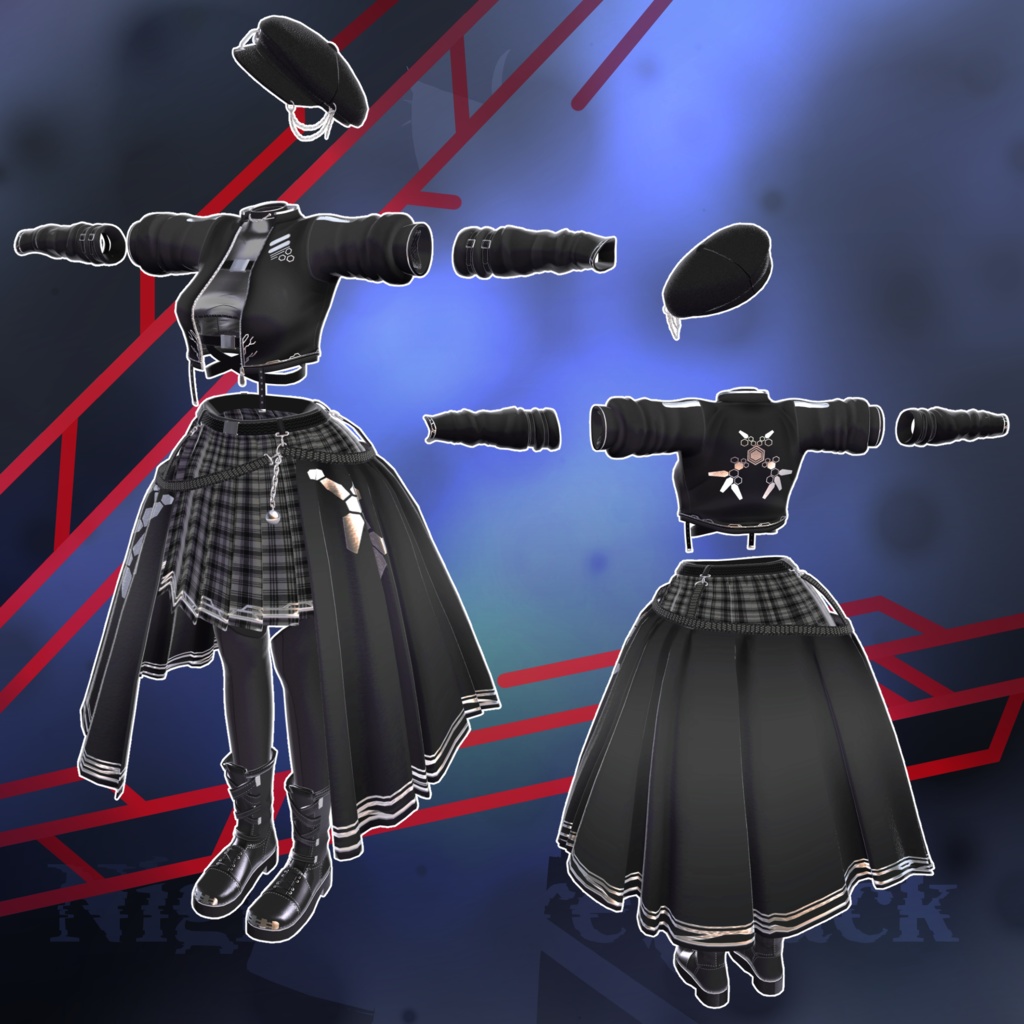 MA対応衣装「Nightmare Black」多数アバター対応衣装