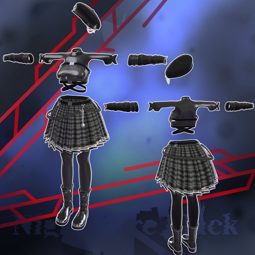 MA対応衣装「Nightmare Black」多数アバター対応衣装