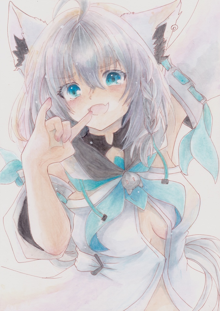 【ホロライブ】白上フブキ　原画イラスト