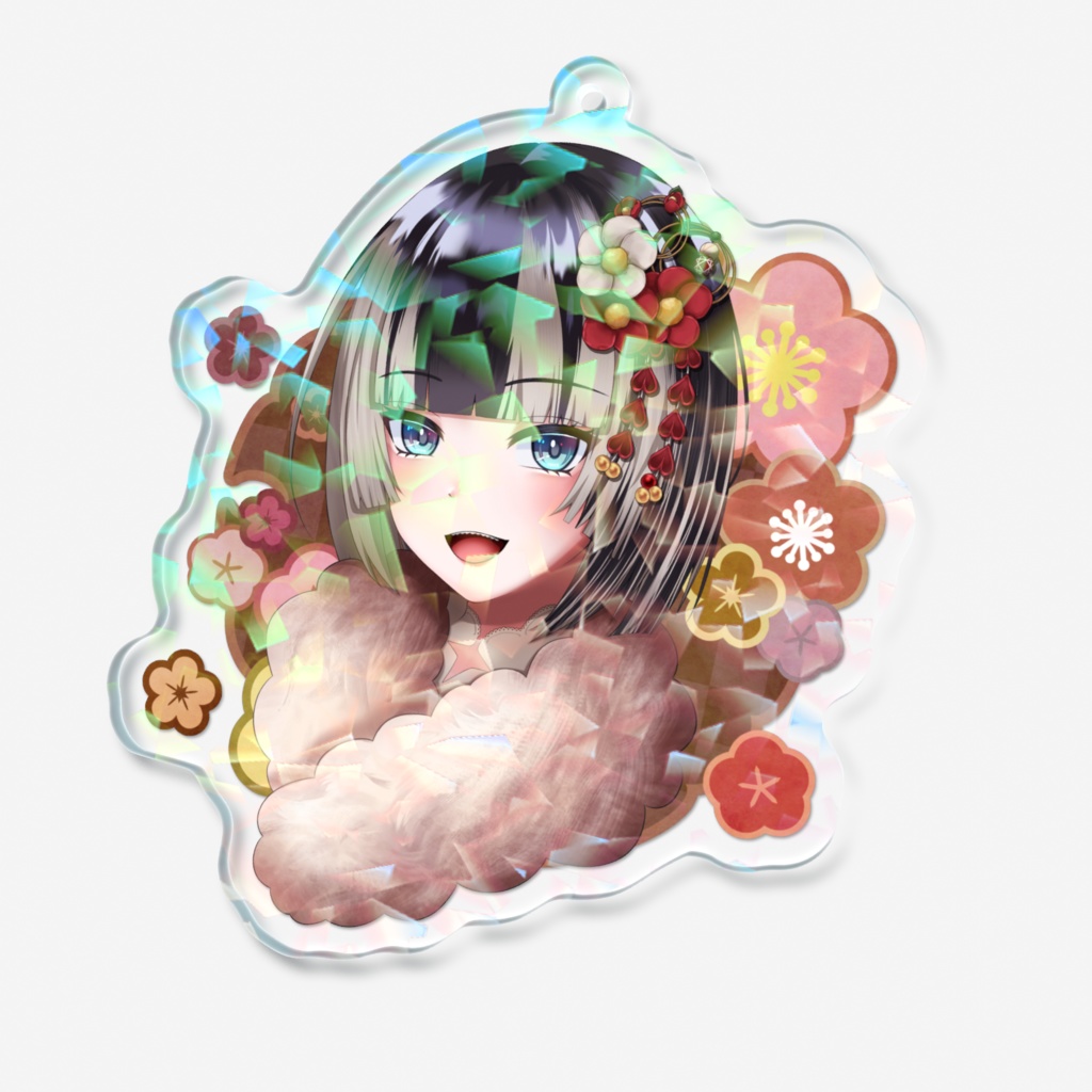 【非公式】お正月ボブらでんアクキー【儒烏風亭らでん】