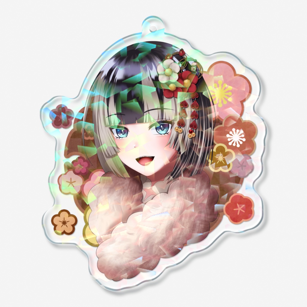 【非公式】お正月ボブらでんアクキー【儒烏風亭らでん】