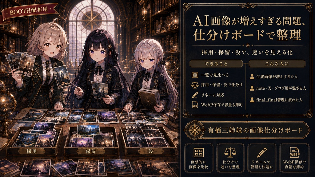 画像仕分けボード ― 採用・保留・没でローカル画像を整理するツール ―