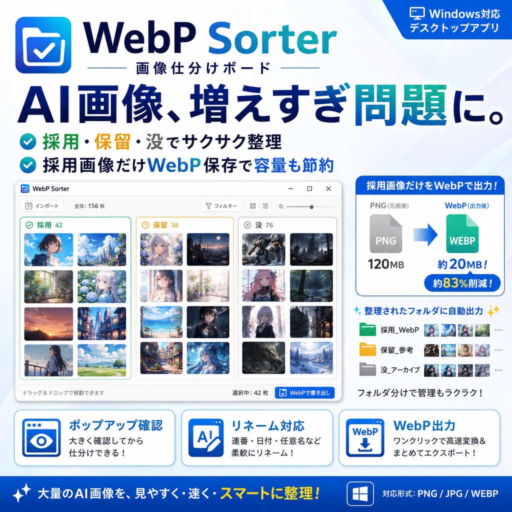 画像仕分けボード ― 採用・保留・没でローカル画像を整理するツール ―