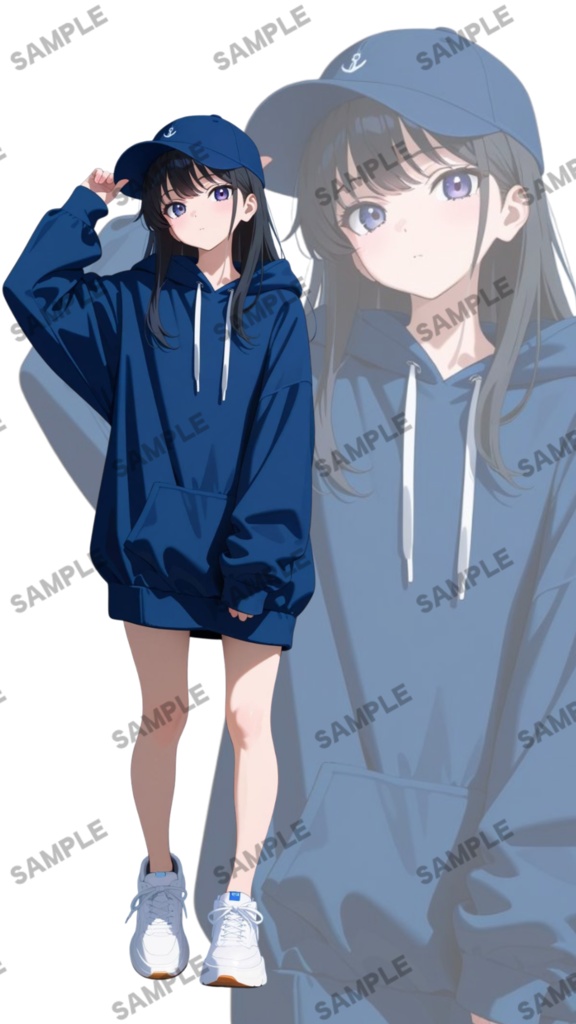 立ち絵素材3 パーカーの女の子