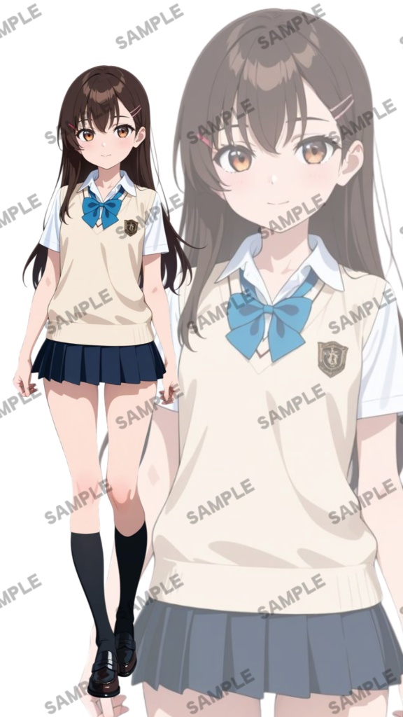 立ち絵素材4 学生の女の子
