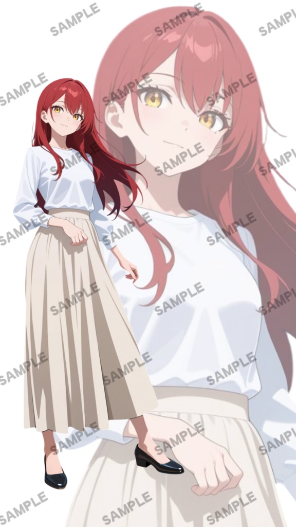 立ち絵素材6 赤髪の女の子