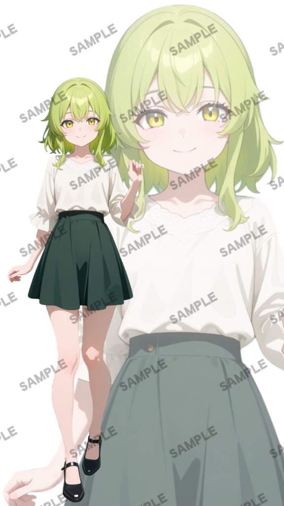 立ち絵素材17 緑髪の女の子