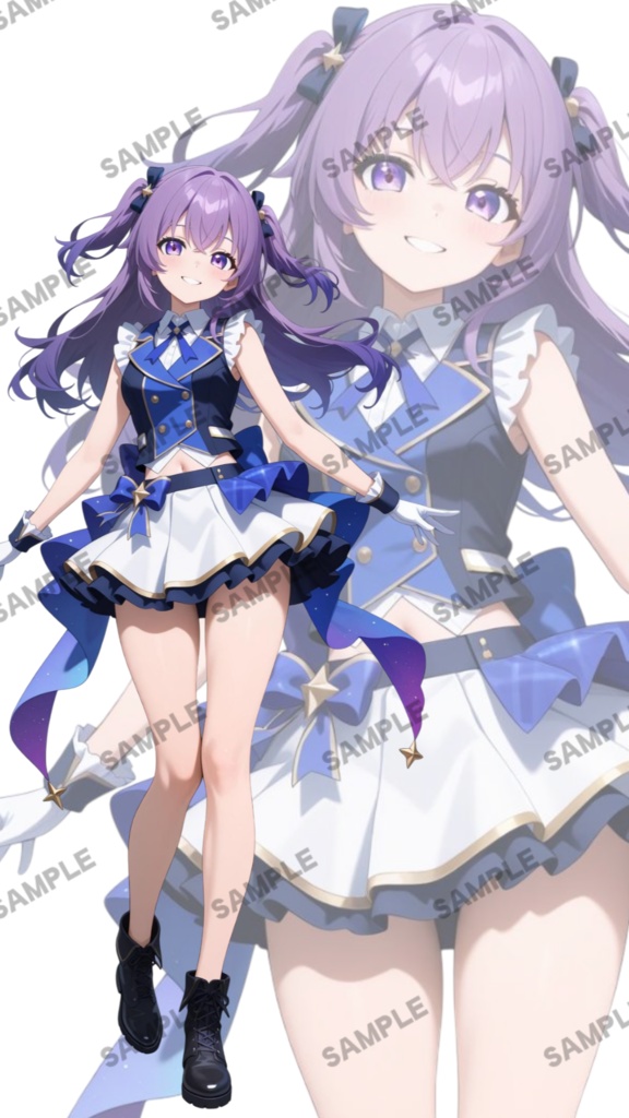 立ち絵素材23 紫アイドルの女の子