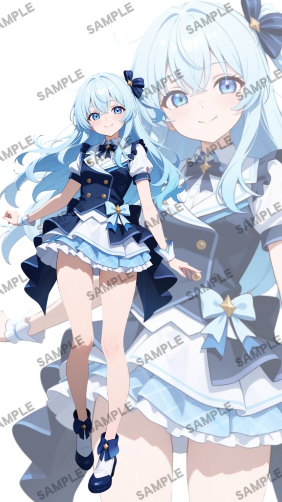 立ち絵素材24 水色アイドルの女の子