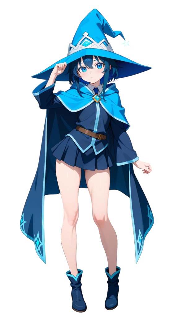 【無料配布】立ち絵素材26 青い魔法使いの女の子