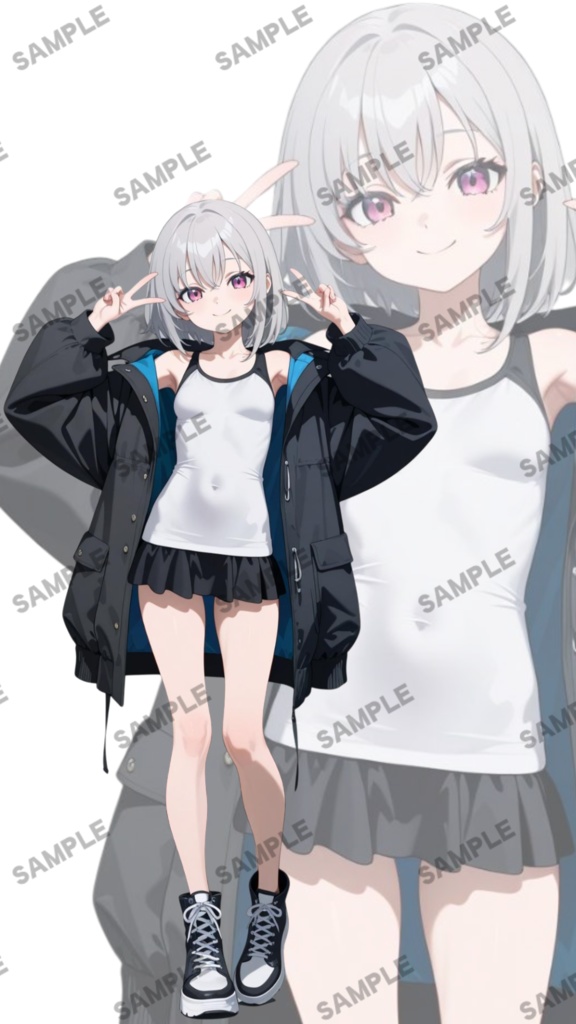 立ち絵素材27 オーバージャケットの女の子
