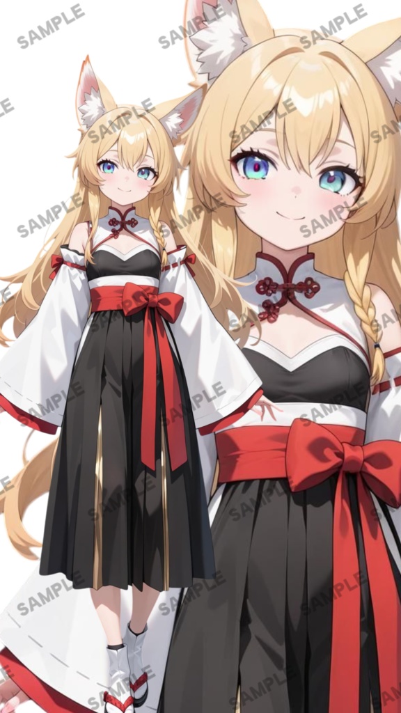 立ち絵素材67 キツネの巫女