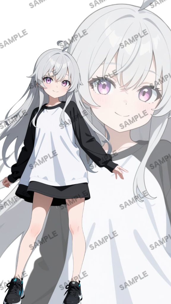 立ち絵素材75 かわいい白髪の女の子