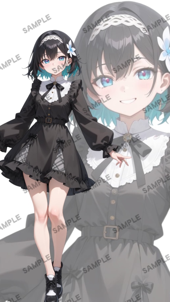 立ち絵素材101 黒翡翠の女の子