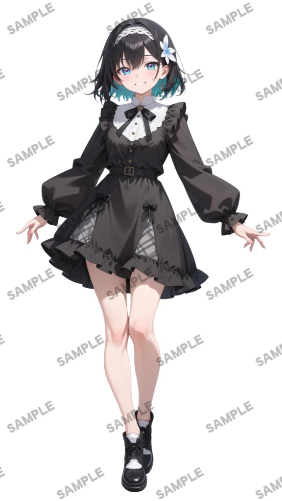 立ち絵素材101 黒翡翠の女の子