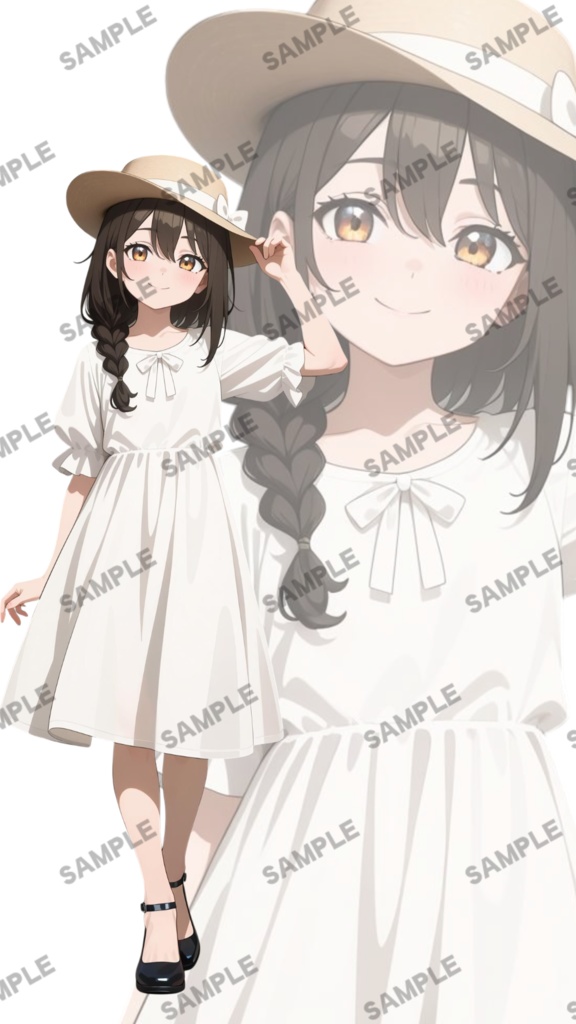 立ち絵素材103 麦わら帽の乙女