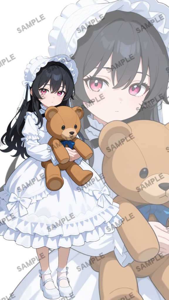 立ち絵素材104 白のゴスロリの女の子