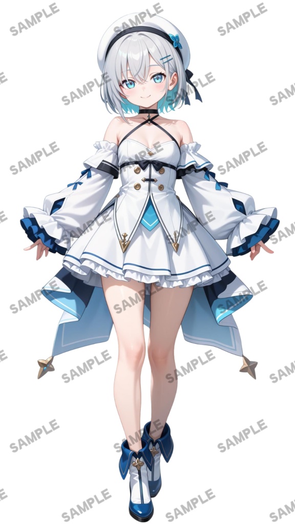 【1点限定 キャラクター IRIAM動作確認済み】立ち絵素材158 白と黒の女の子