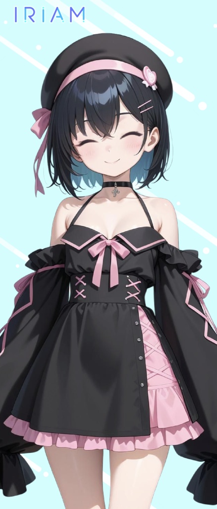 【1点限定 キャラクター IRIAM動作確認済み】立ち絵素材158 白と黒の女の子