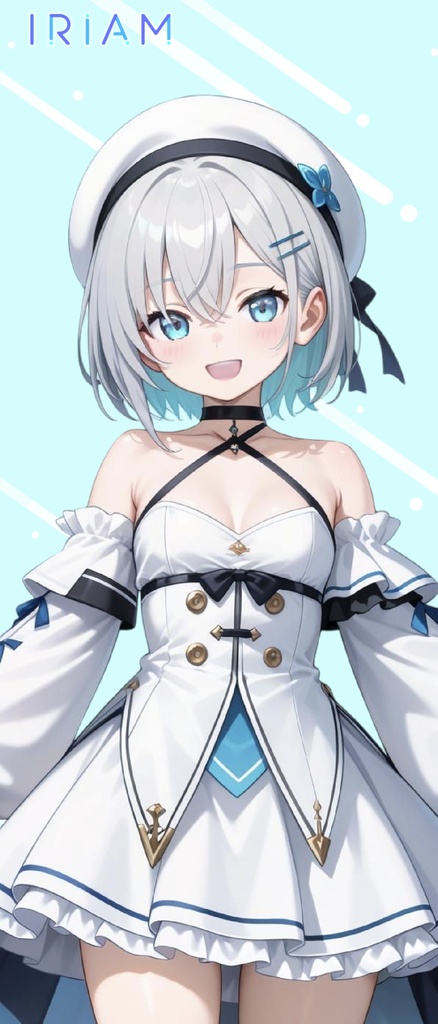 【1点限定 キャラクター IRIAM動作確認済み】立ち絵素材158 白と黒の女の子