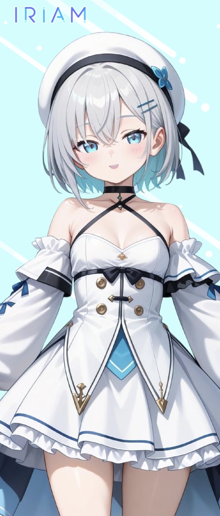 【1点限定 キャラクター IRIAM動作確認済み】立ち絵素材158 白と黒の女の子
