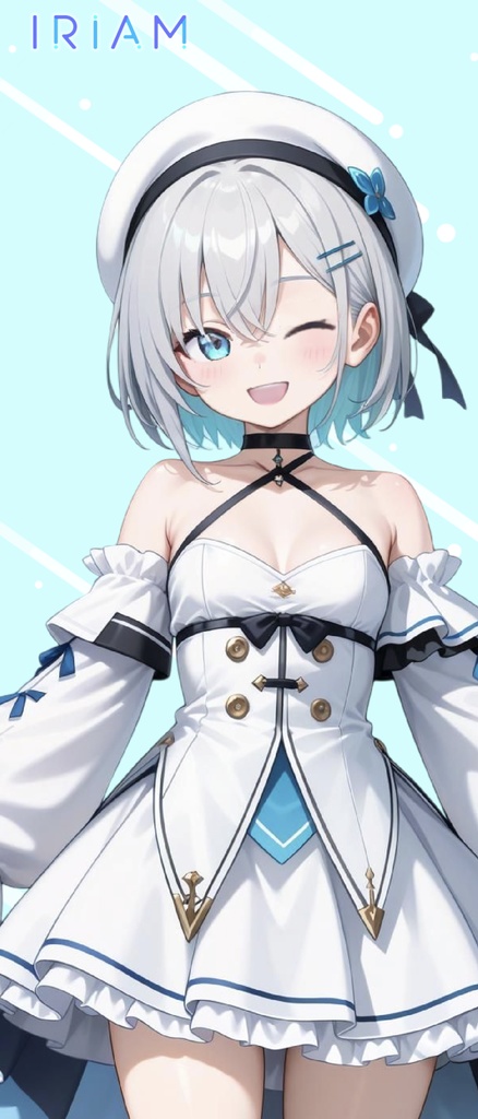 【1点限定 キャラクター IRIAM動作確認済み】立ち絵素材158 白と黒の女の子