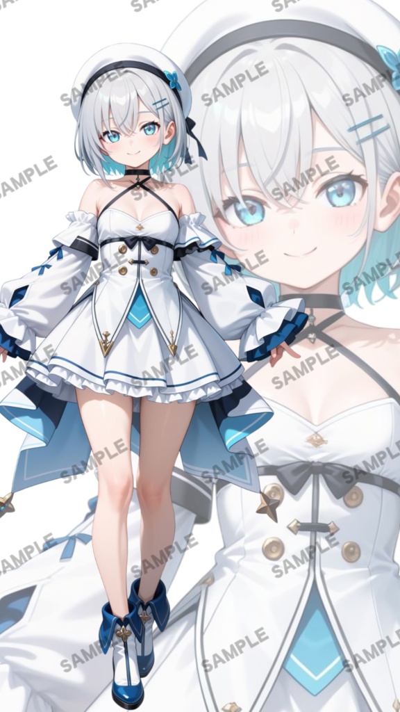 【1点限定 キャラクター IRIAM動作確認済み】立ち絵素材158 白と黒の女の子