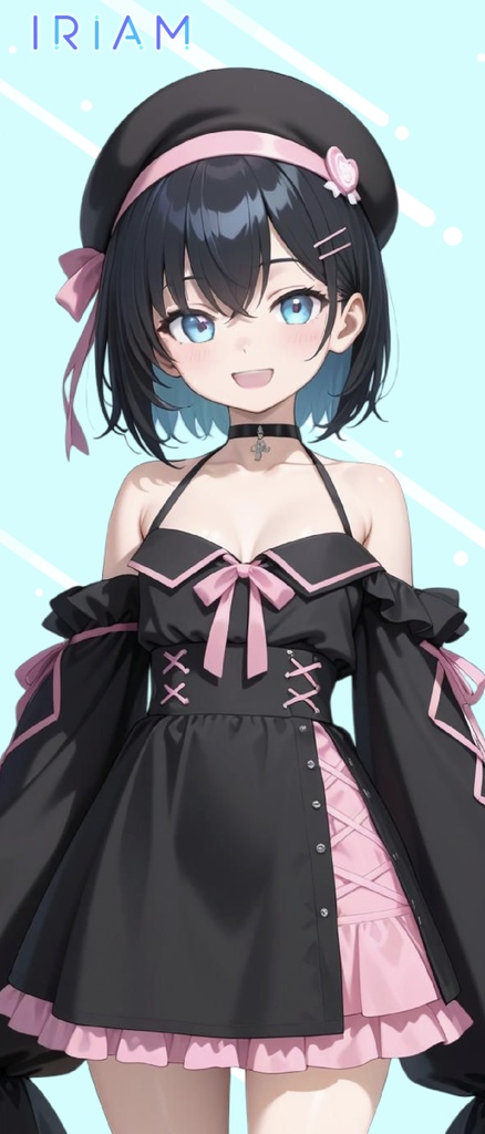 【1点限定 キャラクター IRIAM動作確認済み】立ち絵素材158 白と黒の女の子
