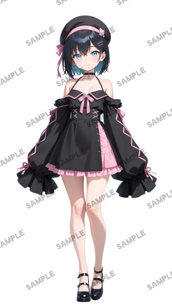 【1点限定 キャラクター IRIAM動作確認済み】立ち絵素材158 白と黒の女の子