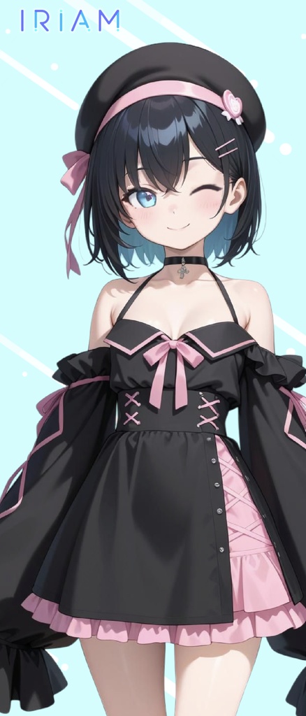 【1点限定 キャラクター IRIAM動作確認済み】立ち絵素材158 白と黒の女の子