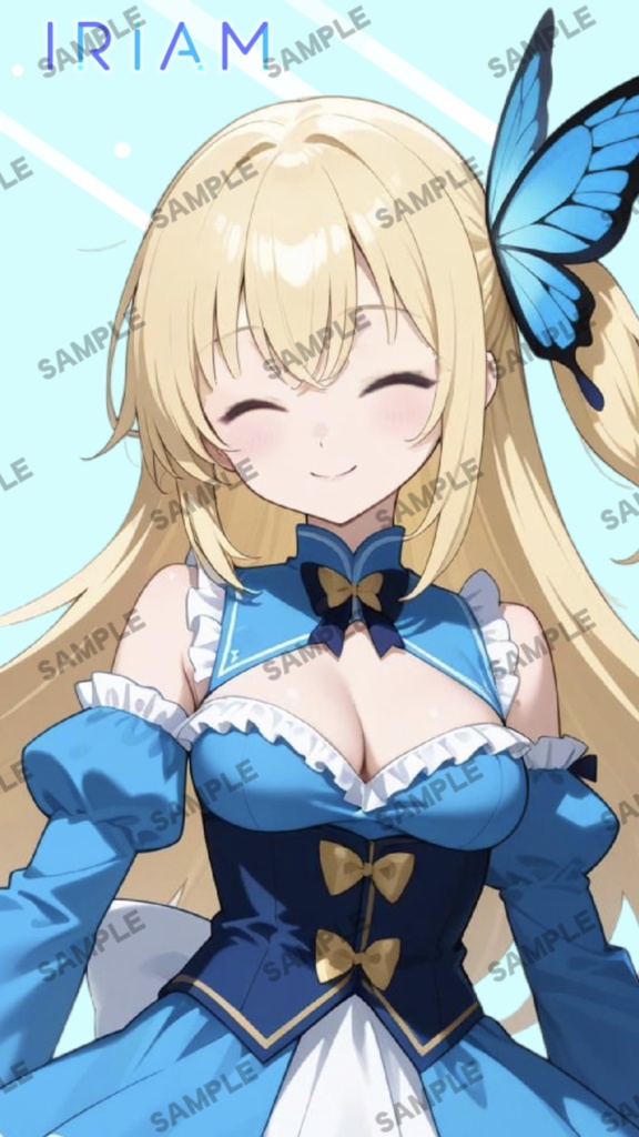 【1点限定 キャラクター IRIAM動作確認済み】立ち絵素材164 碧蝶の金髪の女の子