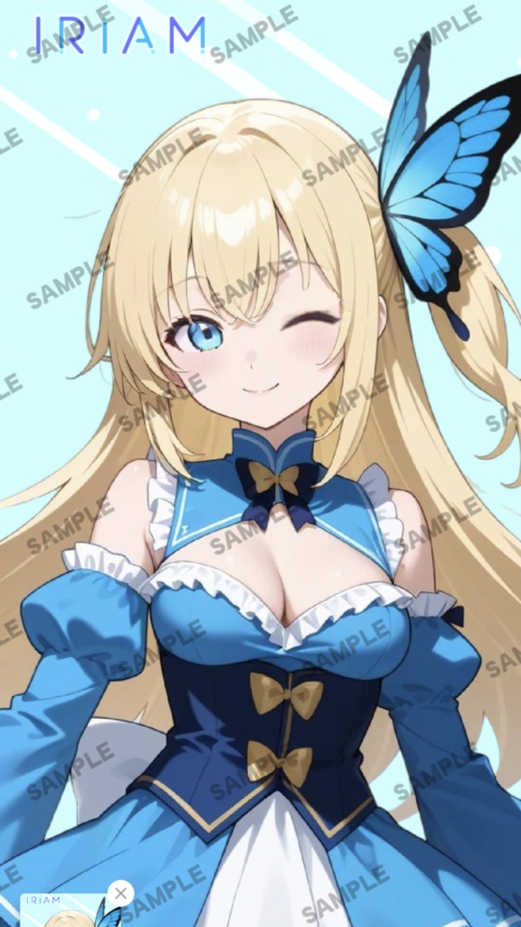 【1点限定 キャラクター IRIAM動作確認済み】立ち絵素材164 碧蝶の金髪の女の子