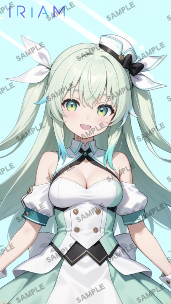 【1点限定 キャラクター IRIAM動作確認済み】立ち絵素材165 緑のツインテールの女の子