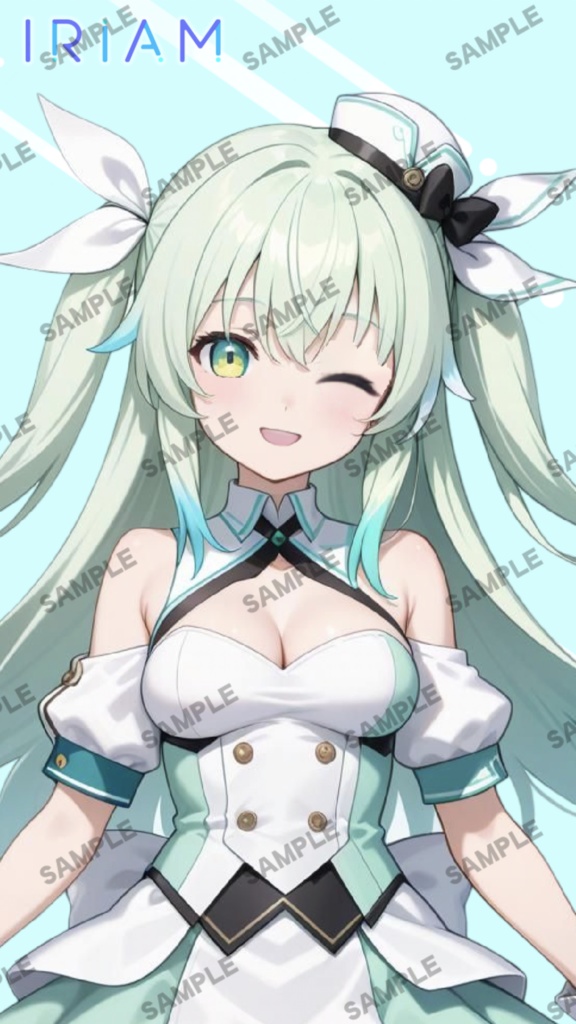【1点限定 キャラクター IRIAM動作確認済み】立ち絵素材165 緑のツインテールの女の子
