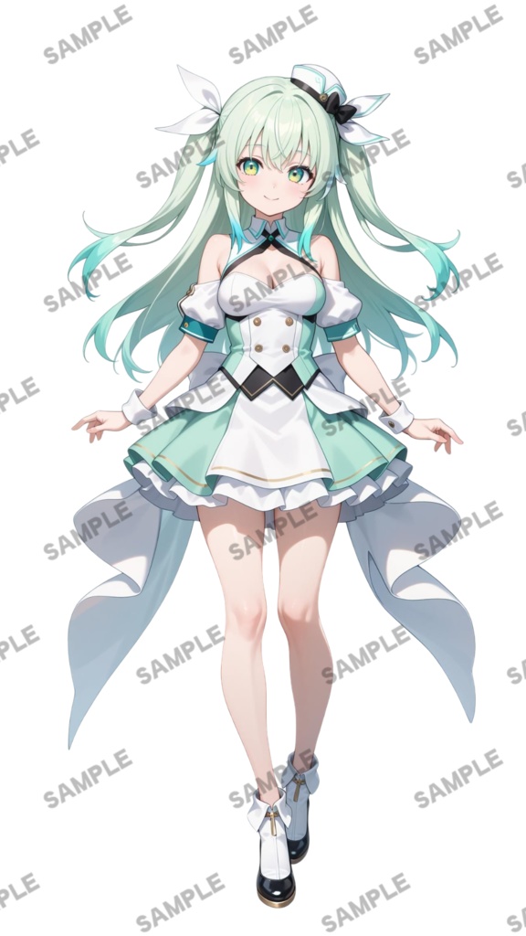 【1点限定 キャラクター IRIAM動作確認済み】立ち絵素材165 緑のツインテールの女の子