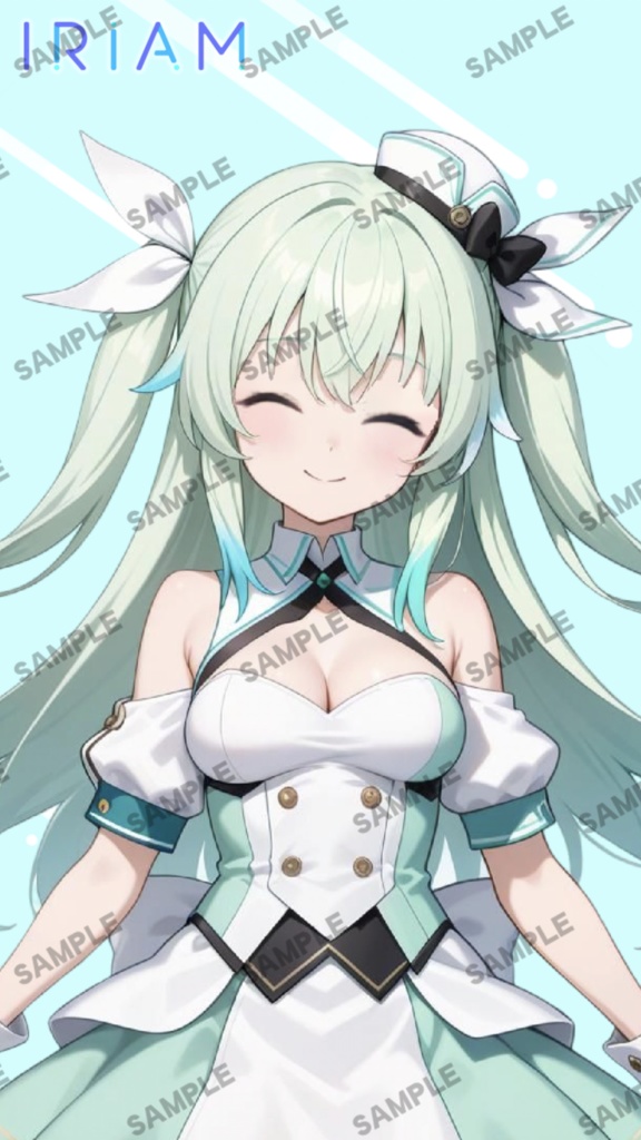 【1点限定 キャラクター IRIAM動作確認済み】立ち絵素材165 緑のツインテールの女の子