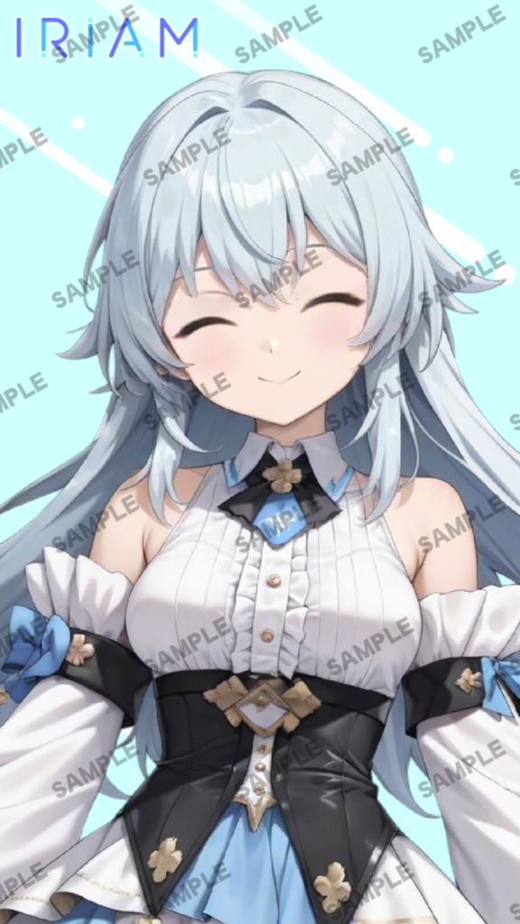 【1点限定 キャラクター IRIAM動作確認済み】立ち絵素材166 水色のフリルの女の子
