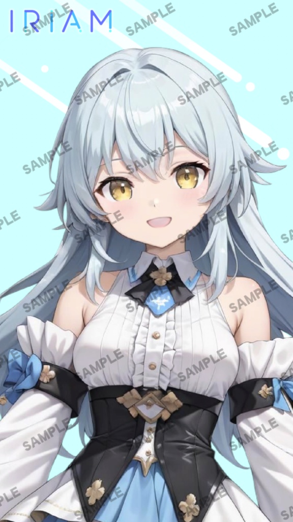 【1点限定 キャラクター IRIAM動作確認済み】立ち絵素材166 水色のフリルの女の子