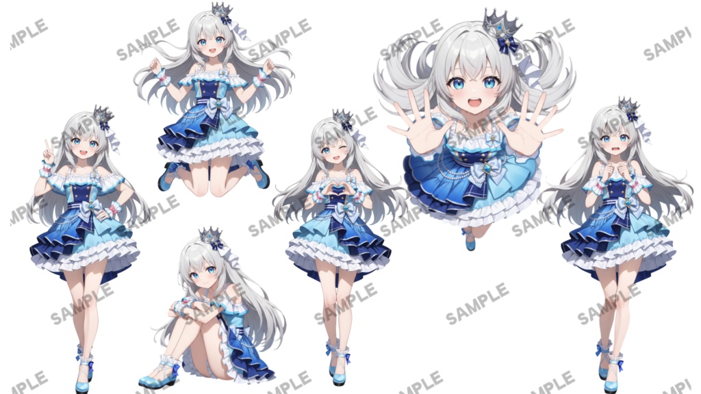 【1点限定 キャラクター】立ち絵素材178 銀髪のアイドル キービジュアル付き