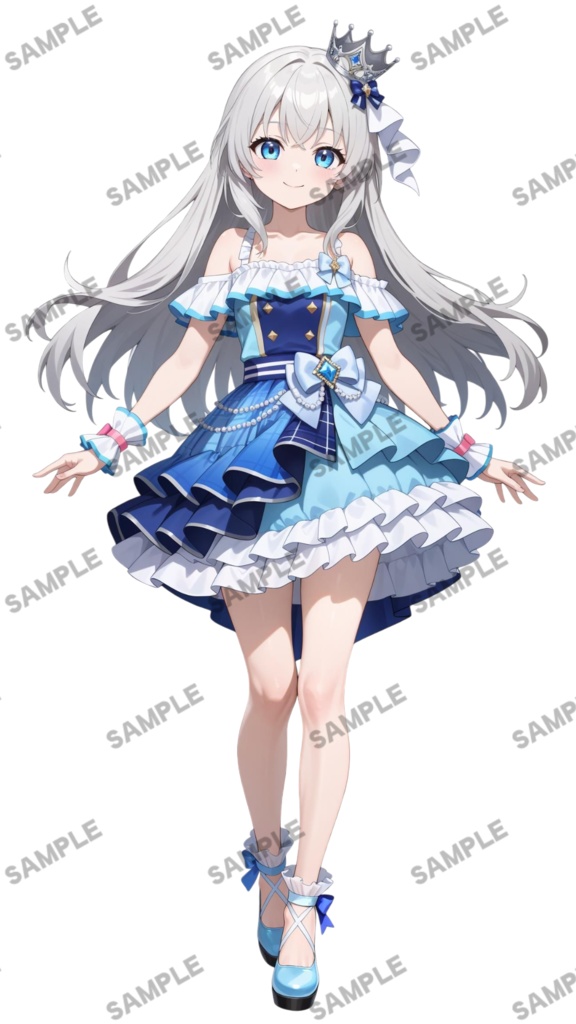 【1点限定 キャラクター】立ち絵素材178 銀髪のアイドル キービジュアル付き