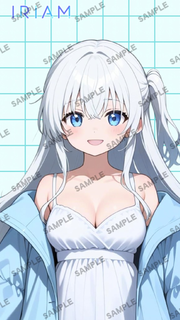 【1点限定 キャラクター IRIAM動作確認済み】立ち絵素材187 白髪コートの女の子