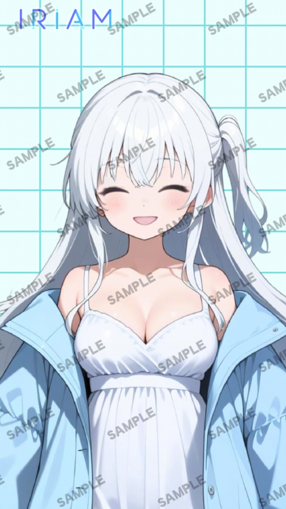 【1点限定 キャラクター IRIAM動作確認済み】立ち絵素材187 白髪コートの女の子