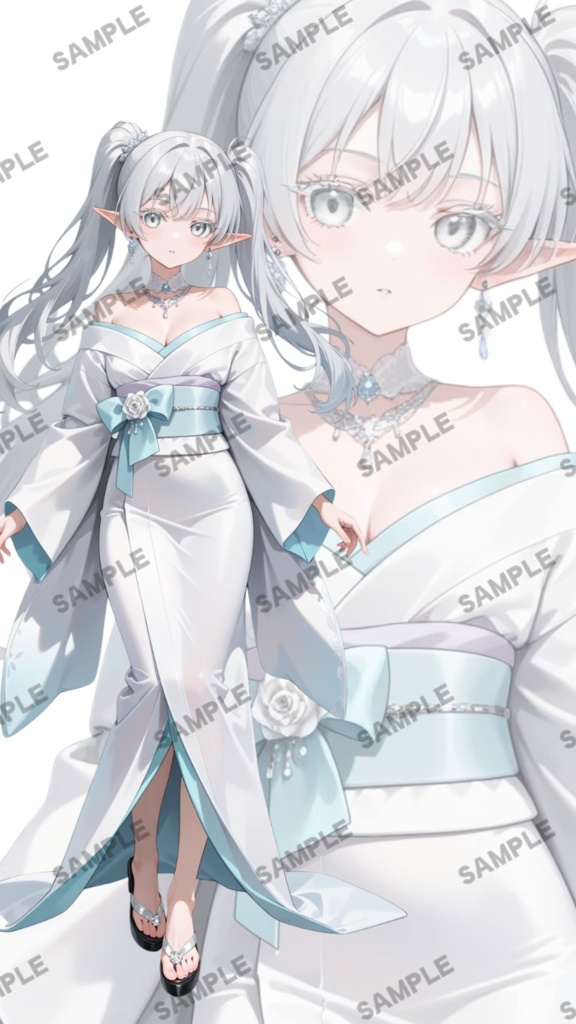 【1点限定 キャラクター】立ち絵素材201 ホワイトエルフ