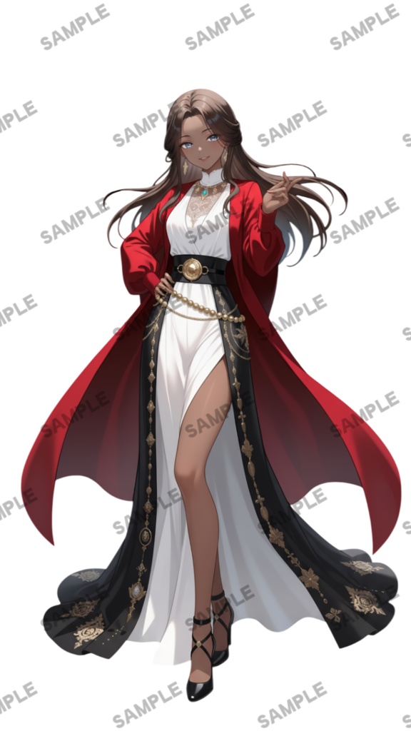 【1点限定 キャラクター】立ち絵素材209 褐色の美しい女性