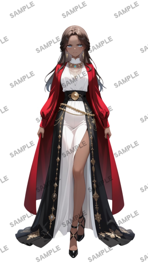 【1点限定 キャラクター】立ち絵素材209 褐色の美しい女性