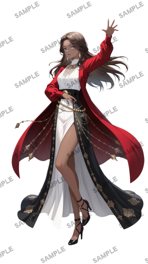 【1点限定 キャラクター】立ち絵素材209 褐色の美しい女性