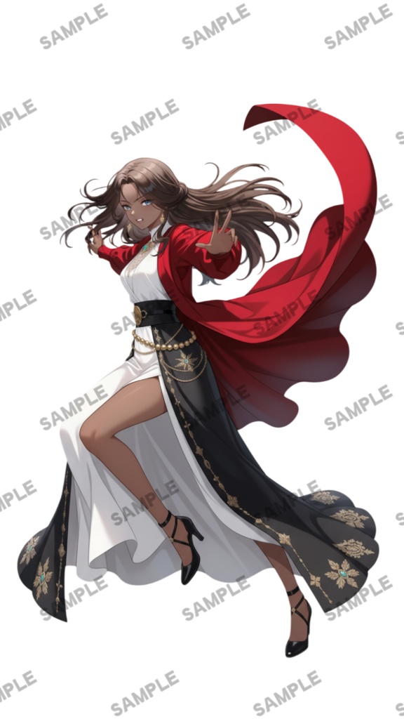 【1点限定 キャラクター】立ち絵素材209 褐色の美しい女性