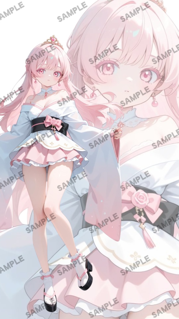 【1点限定 キャラクター】立ち絵素材210 ピンクの和装姫